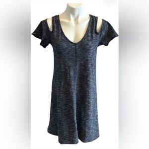 Sanctuary Woman’s Jolene Cold Shoulder Dress Heathered Blue Size XS Knee Length